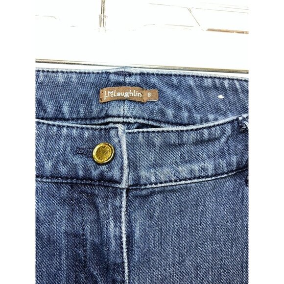 J.McLaughlin Womens High-Waisted Slim Fit Blue Denim Jeans Size 8 - Picture 4 of 8